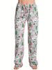Womens Christmas Print Pajama Pants Elastic Waistband Casual Pull On Lounge Trousers