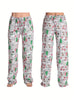 Womens Christmas Print Pajama Pants Elastic Waistband Casual Pull On Lounge Trousers