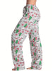 Womens Christmas Print Pajama Pants Elastic Waistband Casual Pull On Lounge Trousers