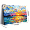 Oversized Wooden Frame Canvas Wall Art: Ocean Sunset Painting Printing, Can Be Hung Directly, Suitable for Living Room, Bedroom, Family Office Decorations