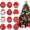 12PCS Christmas Wooden Pendant Christmas Ball Hanging Wooden Pendant Christmas Ball Christmas Tree Craft Decoration for Holiday Home Decoration of Holiday Party