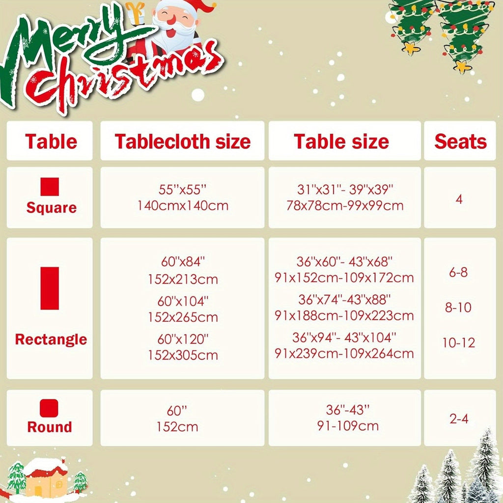 Christmas Tablecloth, Winter Holiday Snowman Green Christmas Trees Table Cloth, Waterproof Snowflake Tablecloth, Waterproof Christmas Table Cover for Party Kitchen Dining Room
