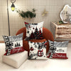 4pcs Christmas Throw Pillow Covers Zippered Snowflakes Christmas Tree and Bow Patterns Decor Pillowcases for Living Room Bedroom Sofa Decor Without Pillow Inserts 18*18inches