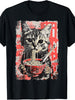 EWHAnime Manga Kawaii Otaku Style Urban Streetwear Ramen Cat T-Shirt