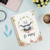 1pc "Be Happy" Panda Spiral Notebook, Cute Writing Journal for Women, Office Supplies, Daily Use Paper, Spiral Coil Notebook for Panda Lovers