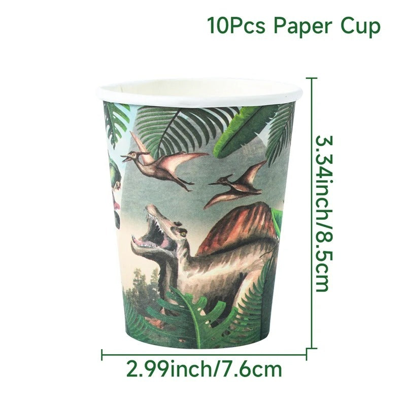 Tyrannosaurus Theme Party Paper Pallet Hanging Flag Tissue Tableware Suit