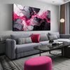 Pink Wall Art For Living Room, Abstract Canvas Wall Decor For Bedroom Decor, Modern Print Paintings 24x48inch With Frame