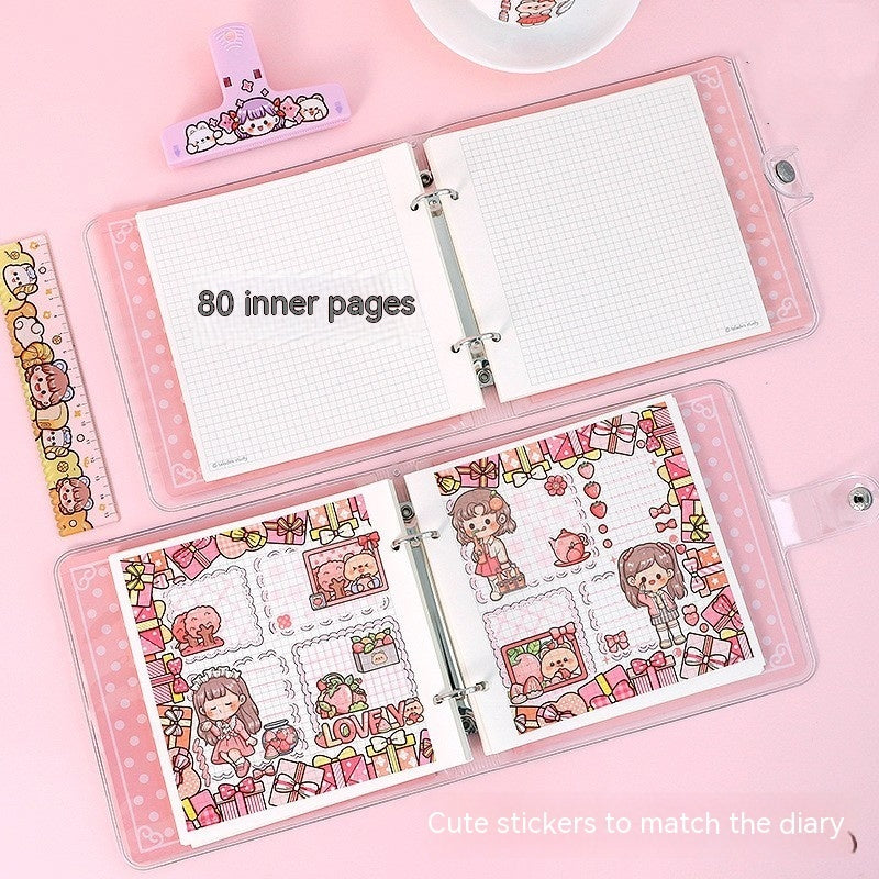 Square Loose-leaf Journal Book Gift Box Removable Learning Book
