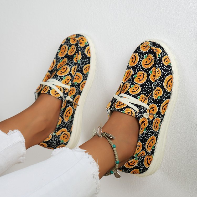 Women's Large Size Canvas Shoes Printed Casual Shoes