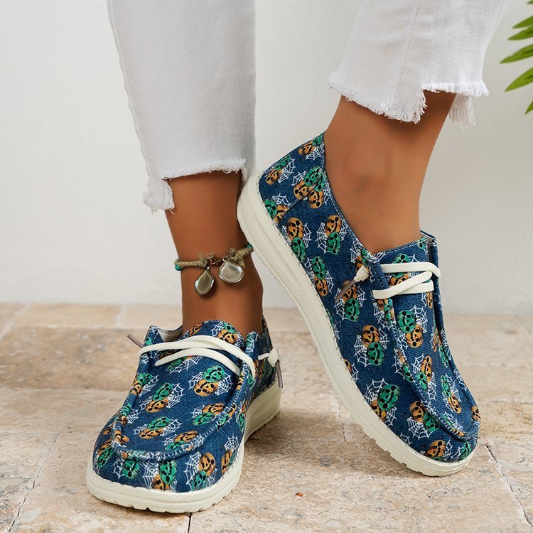 Women's Large Size Canvas Shoes Printed Casual Shoes