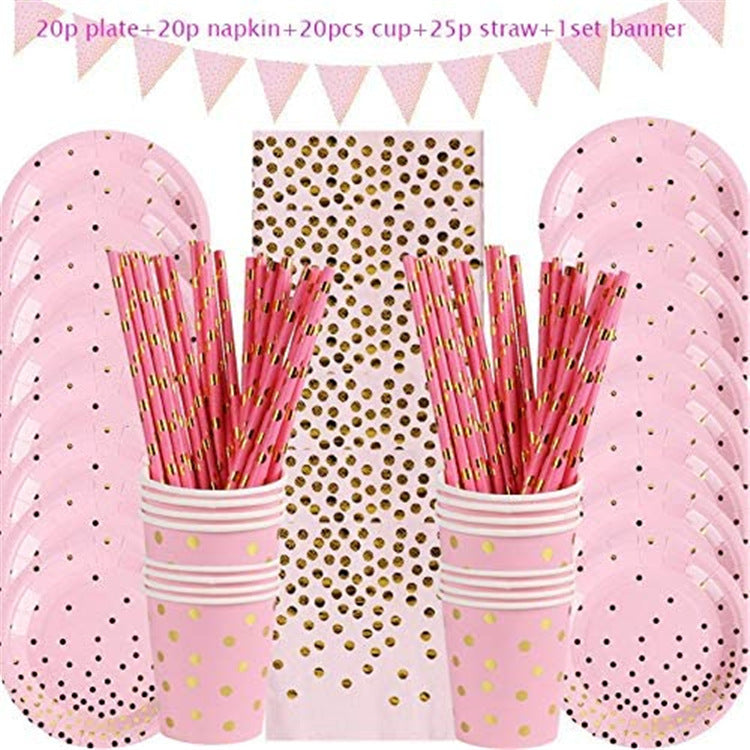 Gold dotted paper cup with foundation