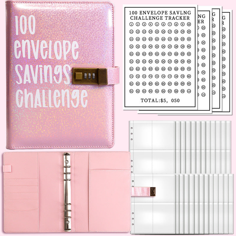 100 Days Saving Challenge Loose-leaf Password Journal Book