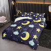 3-Piece Star Night Comforter Set, Cartoon Moon Bedding Set, Stars Comforter Set, Star And Moon Bedding Cloud, Starry Night Bedding Set 1 Quilt 2 Pillowcases