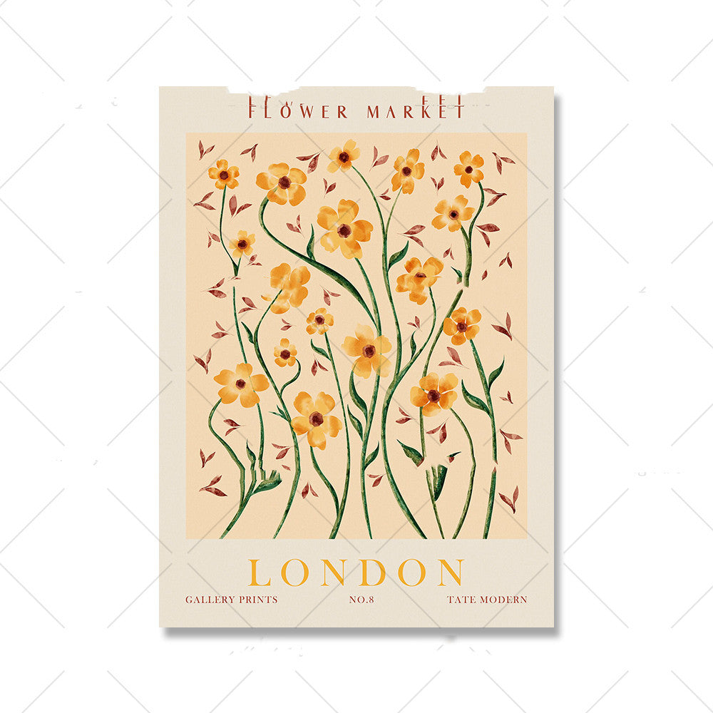 Floral Vintage Poster Canvas Print Mural