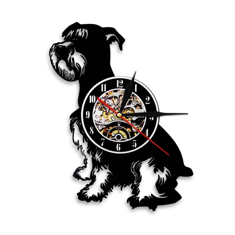 Dog vinyl record wall clock