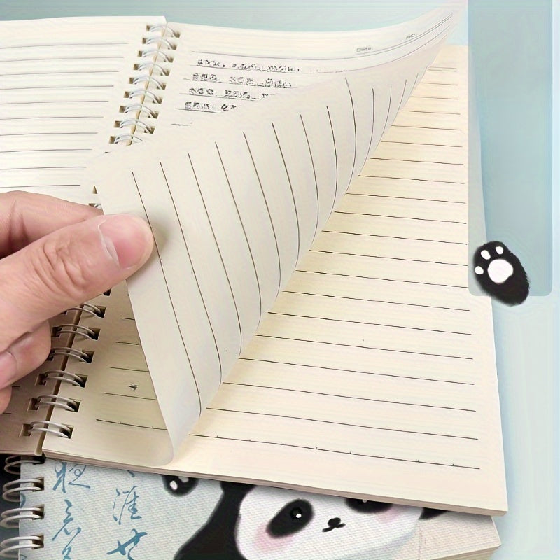 2pcs Cute Panda Themed Spiral Notebooks, Thick Lined Paper for Writing and Drawing, Smooth Finish Daily Office Supplies, for Spring