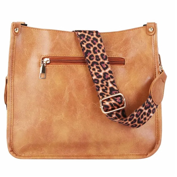 Women Fashion Leather Crossbody Bag Shoulder Bag Casual Handbag With Flexible Wearing Styles Adjustable Guitar Strap
