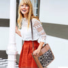 Women Fashion Leather Crossbody Bag Shoulder Bag Casual Handbag With Flexible Wearing Styles Adjustable Guitar Strap