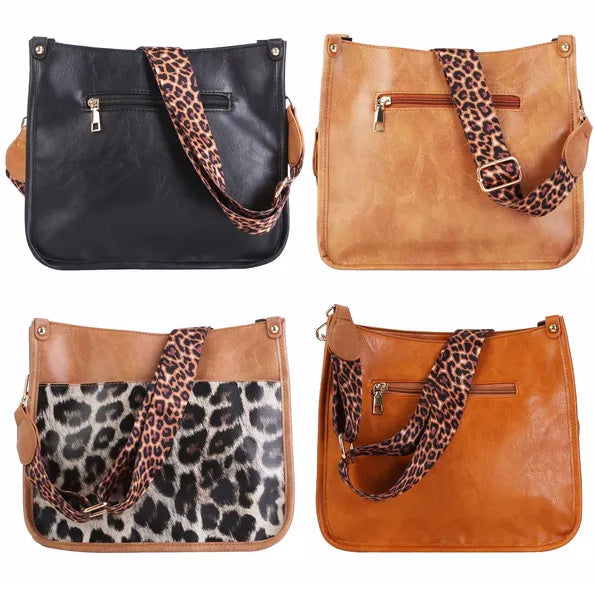 Women Fashion Leather Crossbody Bag Shoulder Bag Casual Handbag With Flexible Wearing Styles Adjustable Guitar Strap