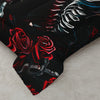 Skull Printed Quilt Set. Polyester Comforter Set with A Dark Black Pattern. Soft And Comfortable. It Contains 1 Quilt Set And 2 Pillowcases
