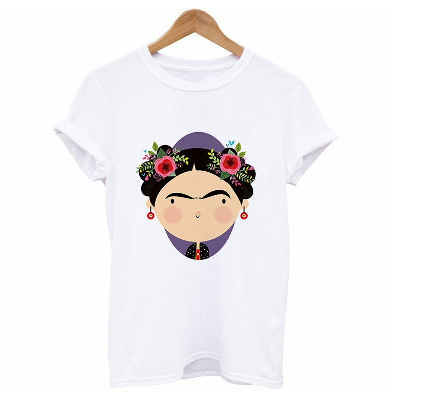 Women's printed letter round neck short-sleeved T-shirt foreign trade