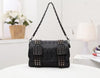 Fashion Women Black Leather Messenger Bags Fashion Vintage Messenger Cool Skull Rivets Shoulder Bags