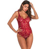 Ladies Lace Lace Back Zip Bottom Bodysuit