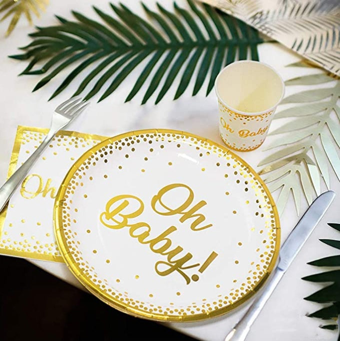 oh baby baby theme paper cup paper plate
