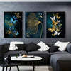 3pcs Golden Canvas Butterfly Leaves Wall Art for Living Room Decor - Elegant and Stylish, 15.7x23.6in/40cmx60cm