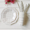 Octagonal Hot Stamping Silver Rose Gold Paper Party Tableware