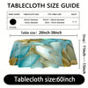 Elegant Golden & Jade Floral Round Tablecloth - Stain & Waterproof, Perfect for Parties, Home Kitchens, and Outdoor Events