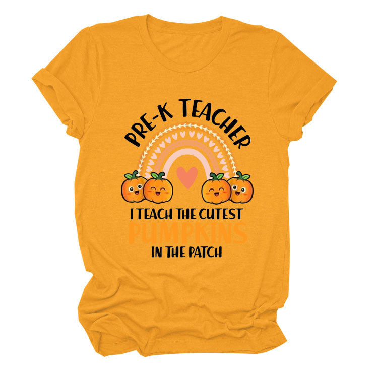 Pumpkin Love Rainbow Halloween Short Sleeve T-Shirt