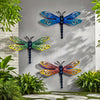 3pcs Set of Large 14-Inch Metal Dragonfly Wall Art - Outdoor Decor for Garden, Patio, Living Room, Bedroom & Balcony - No Power Needed, Durable Iron Sculptures