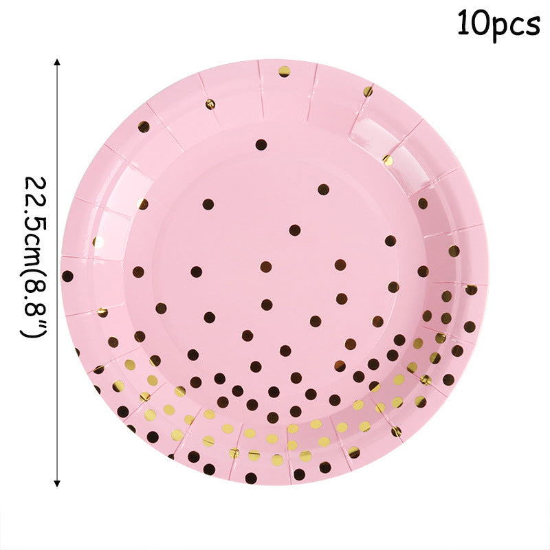 Gold dotted paper cup with foundation