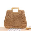 Straw bow crossbody woven bag