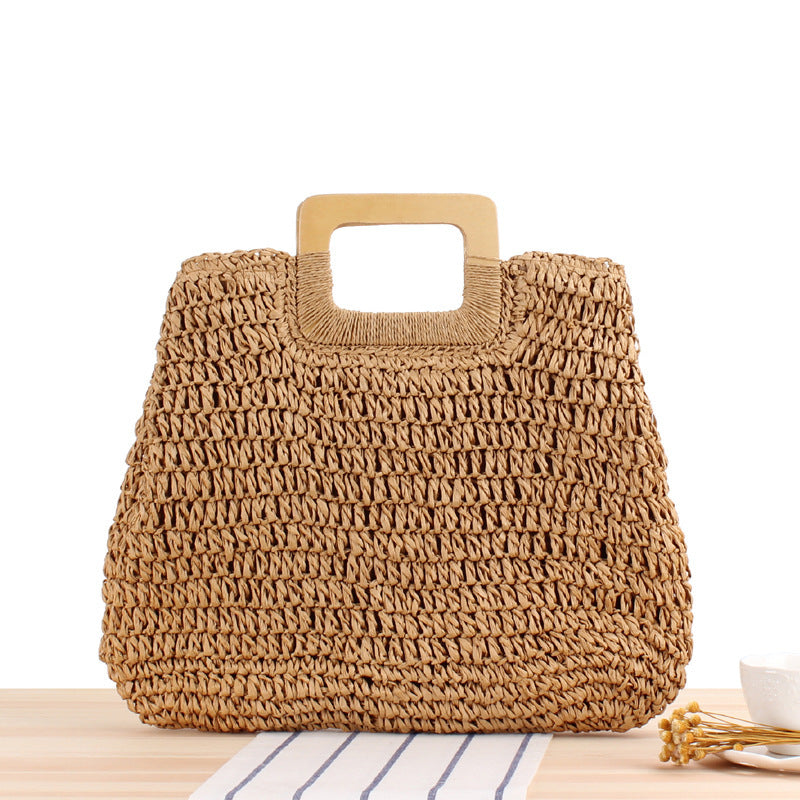 Straw bow crossbody woven bag