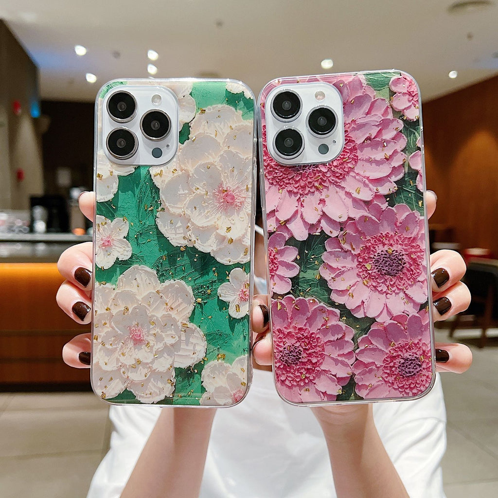 Oil Painting Art Flower Epoxy Soft Phone Case