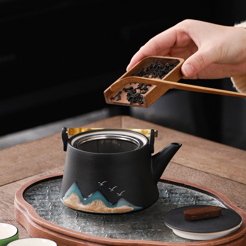 Cultural Creative China-chic Handle Pot Tea Set Cups Camp
