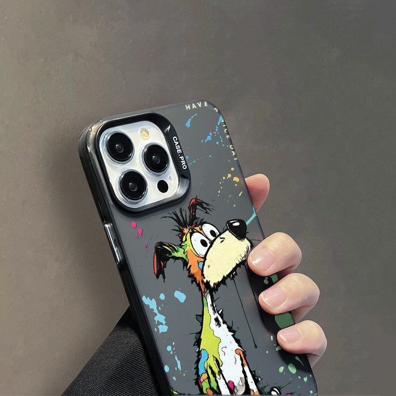 Simple Cartoon Color Silver Phone Case