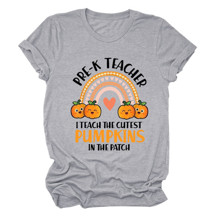Pumpkin Love Rainbow Halloween Short Sleeve T-Shirt