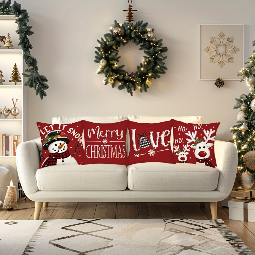 Christmas pillow covers - Vintage Christmas Pillow Covers - Snowman - Deck Your Halls with Delight