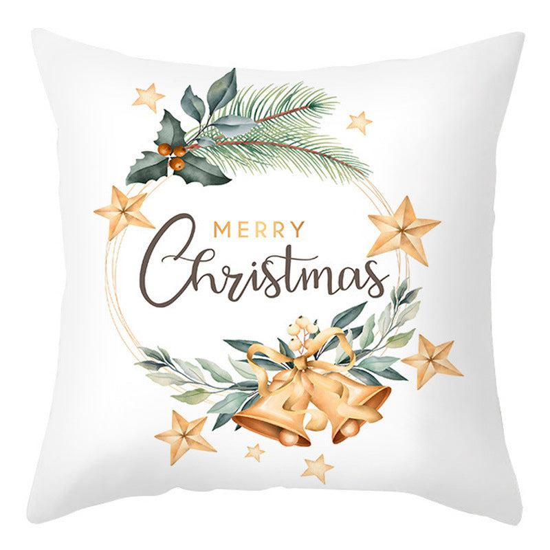 Christmas Pillow Cover Cartoon Letter Print Cushion Cover Office Sofas Pillow Cover