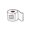 Rolled paper toilet paper drip enamel brooch