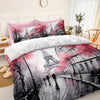 France Paris Comforter Set 8 Pcs Eiffel Tower Bedding Set Extra Soft Cozy Bed In A Bag Pink Cherry Blossom Floral Decorative Bedding Comforter Modern City French Bed Set For All Sezon
