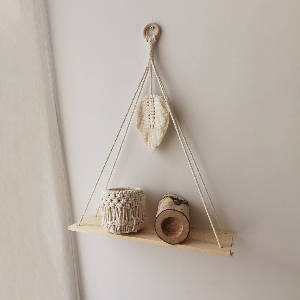 Tassel Leaf Woven Tapestry Rack Decoration Storage