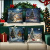 Contemporary Style Christmas Throw Cushion Covers 4pcs Set, 17.72" Woven Polyester Zippered Cases, Hand Wash Only, Festive Print for Living Room Sofa and Bedroom Decor - Insert Not Included