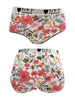 3 Pcs Comfy Floral Print Briefs, Stretchy Cotton Intimates Panties with Letter & Heart Decor, Breathable Women's Lingerie & Underwear