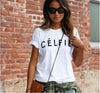 Women's printed letter round neck short-sleeved T-shirt foreign trade