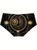 3pcs Sun & Moon Goddess Cartoon Print Briefs for Women - Stretchy, Breathable Quick-Dry Panties with Low Waist Design