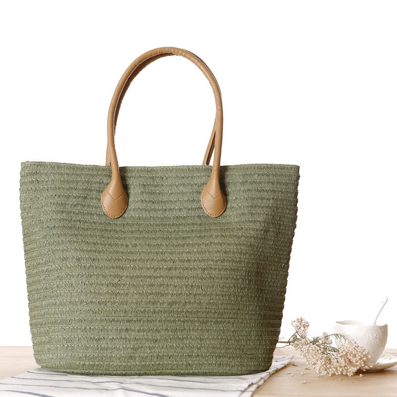 Straw bow crossbody woven bag